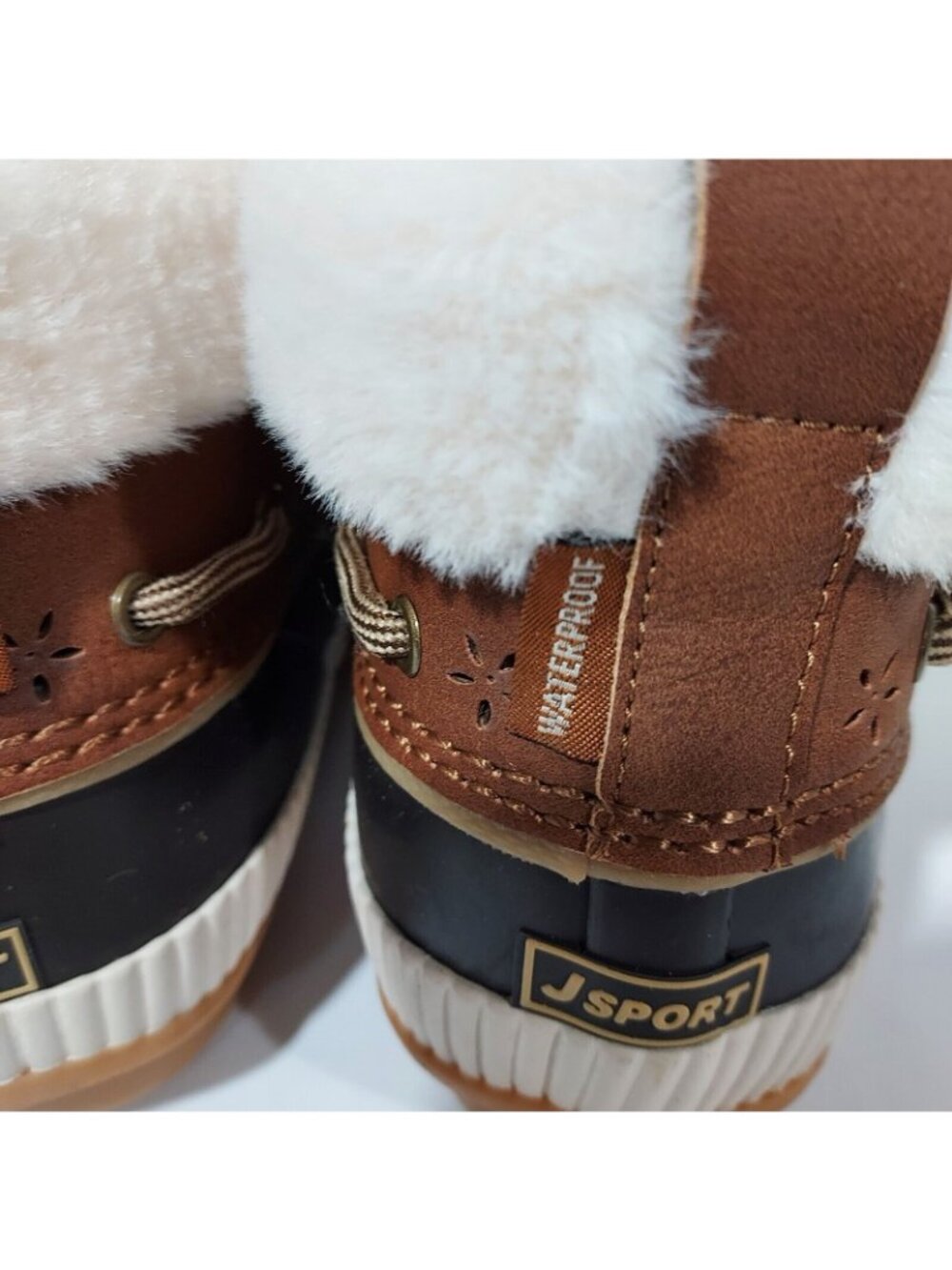 Jsport Mary Women's Size 7 Waterproof Faux Fur Duck Boot, Brown - Picture 11 of 12